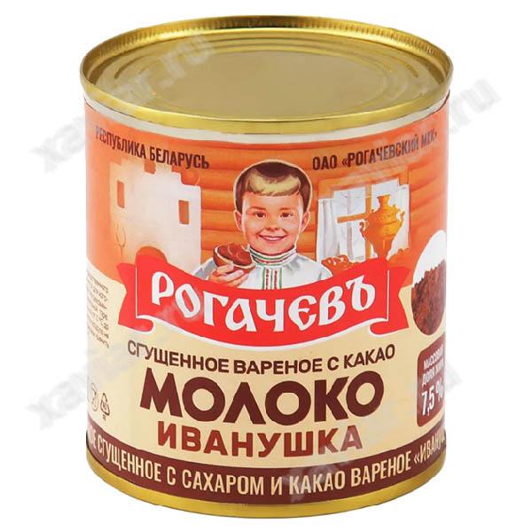 Молоко сгущенное вареное Иванушка с сахаром и какао «Рогачевъ», 360 гр.